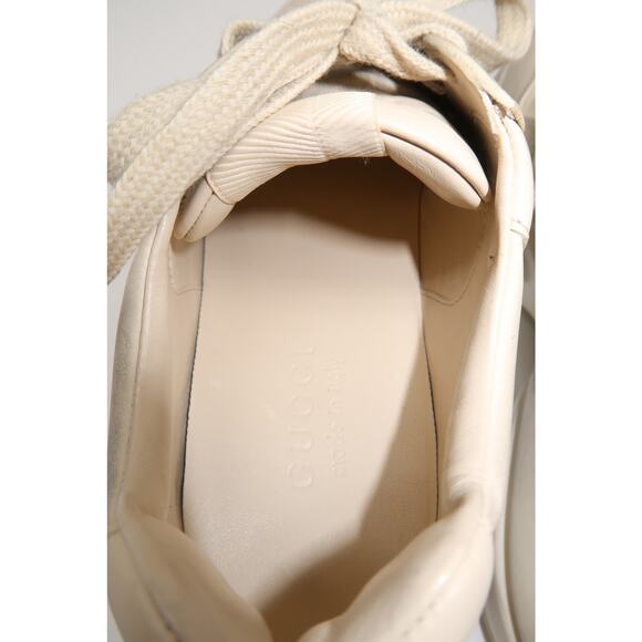 Gucci Leather Rhyton Mouth Print Lace-Up Low Top Sneakers Ivory Size 5.5 - Picture 14 of 16